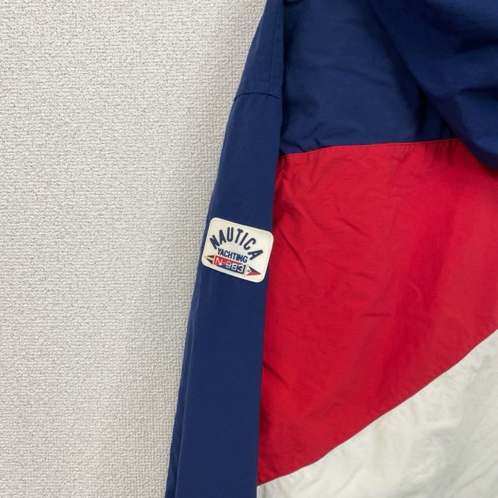 古着 used　90s　NAUTICA　ノーティカ　フルジップナイロンジャケット　ヴィンテージ　紺　ネイビー　Mサイズ