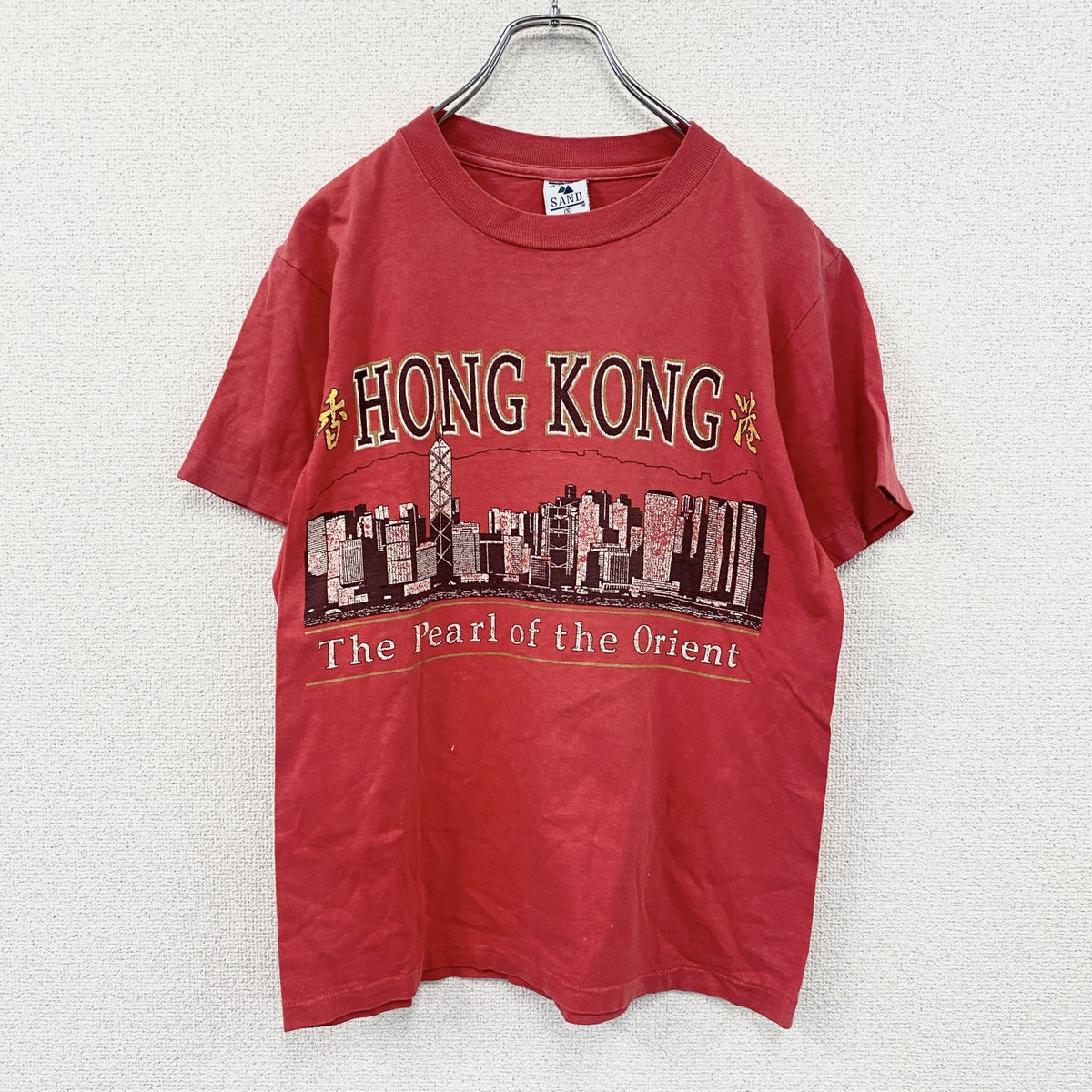 90s　GALT SAND　ゴールトサンド　半袖プリントTシャツ　シングルステッチ　ヴィンテージ　赤　レッド　Sサイズ カットソー メンズ コットン 古着