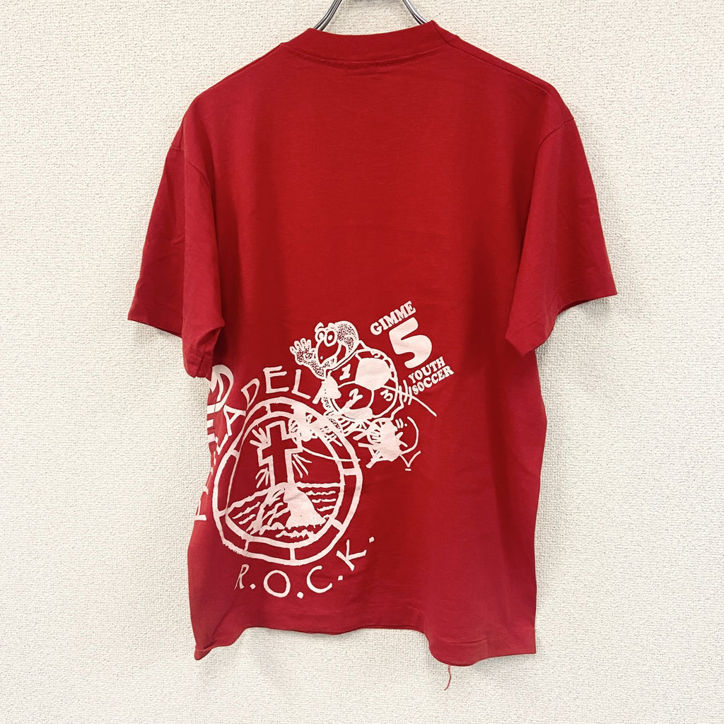 SCREEN STARS　スクリーンスターズ　半袖プリントTシャツ　シングルステッチ　赤　レッド　Lサイズ カットソー メンズ コットン 古着