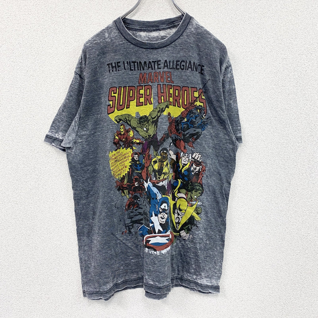 MARVEL　マーベル　半袖プリントTシャツ　灰色　グレー　Lサイズ　古着