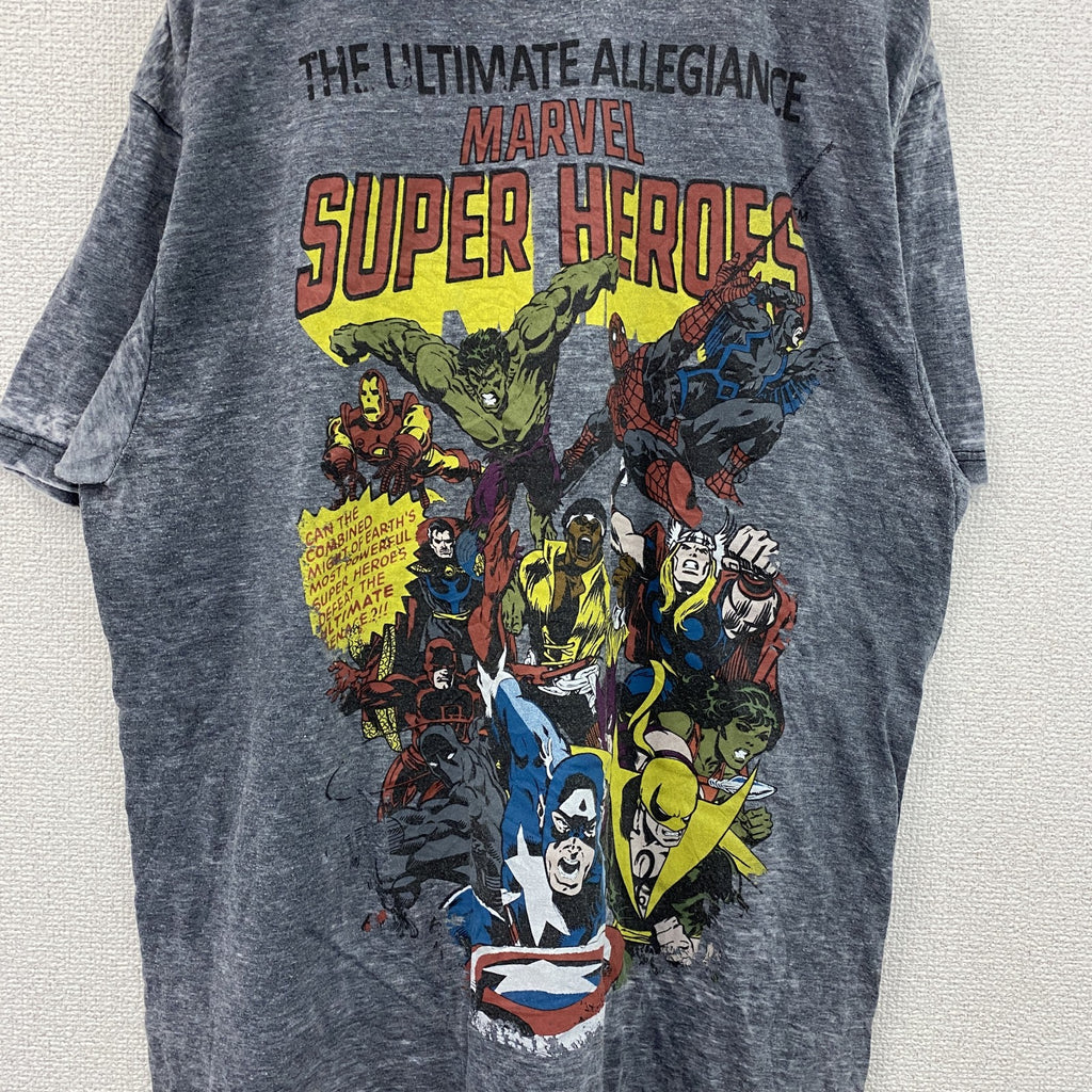 MARVEL　マーベル　半袖プリントTシャツ　灰色　グレー　Lサイズ　古着