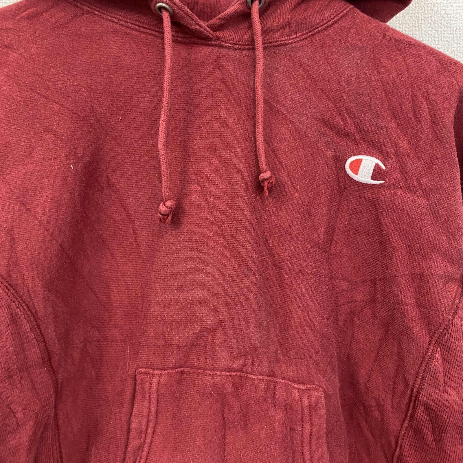 Champion　チャンピオン　リバースウィーブ　スウェットパーカー/フーディー　赤　レッド トレーナー スウェットトップス フード付き 古着