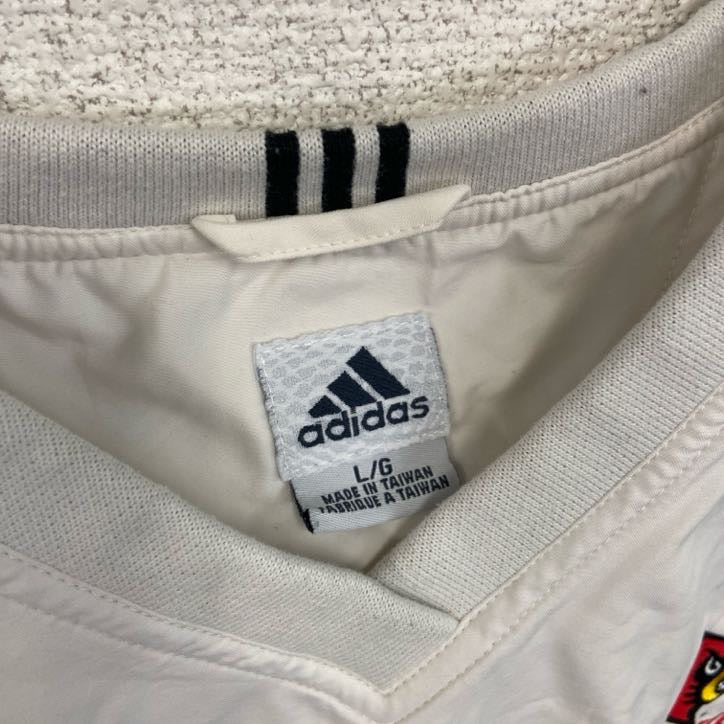 adidas　アディダス　ナイロンベスト　ルイビル　NFL　刺繍ロゴ　白　ホワイト　Lサイズ　古着
