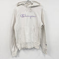 Champion　チャンピオン　リバースウィーブ　スウェットパーカー/フーディー　刺繍ロゴ　ワンポイント　現行　白　ホワイト　Sサイズ トレーナー スウェットトップス フード付き 古着