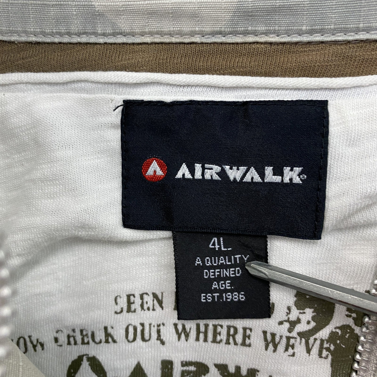 AIR WALK　エアウォーク　フルジップミリタリージャケット　カモフラ　迷彩　リップストップ　カーキ　4Lサイズ　古着