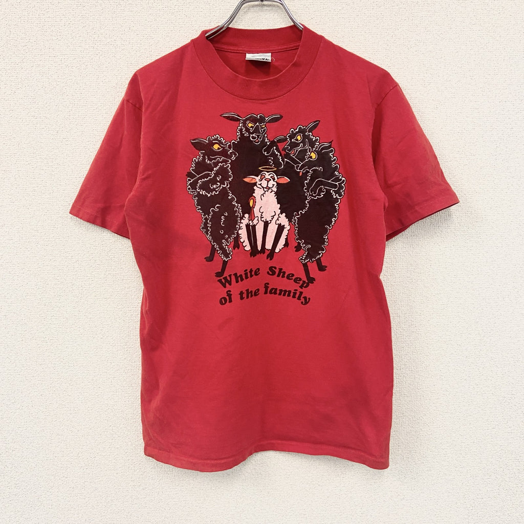 ONEITA　オニータ　半袖プリントTシャツ　シングルステッチ　赤　レッド　Lサイズ カットソー メンズ コットン 古着