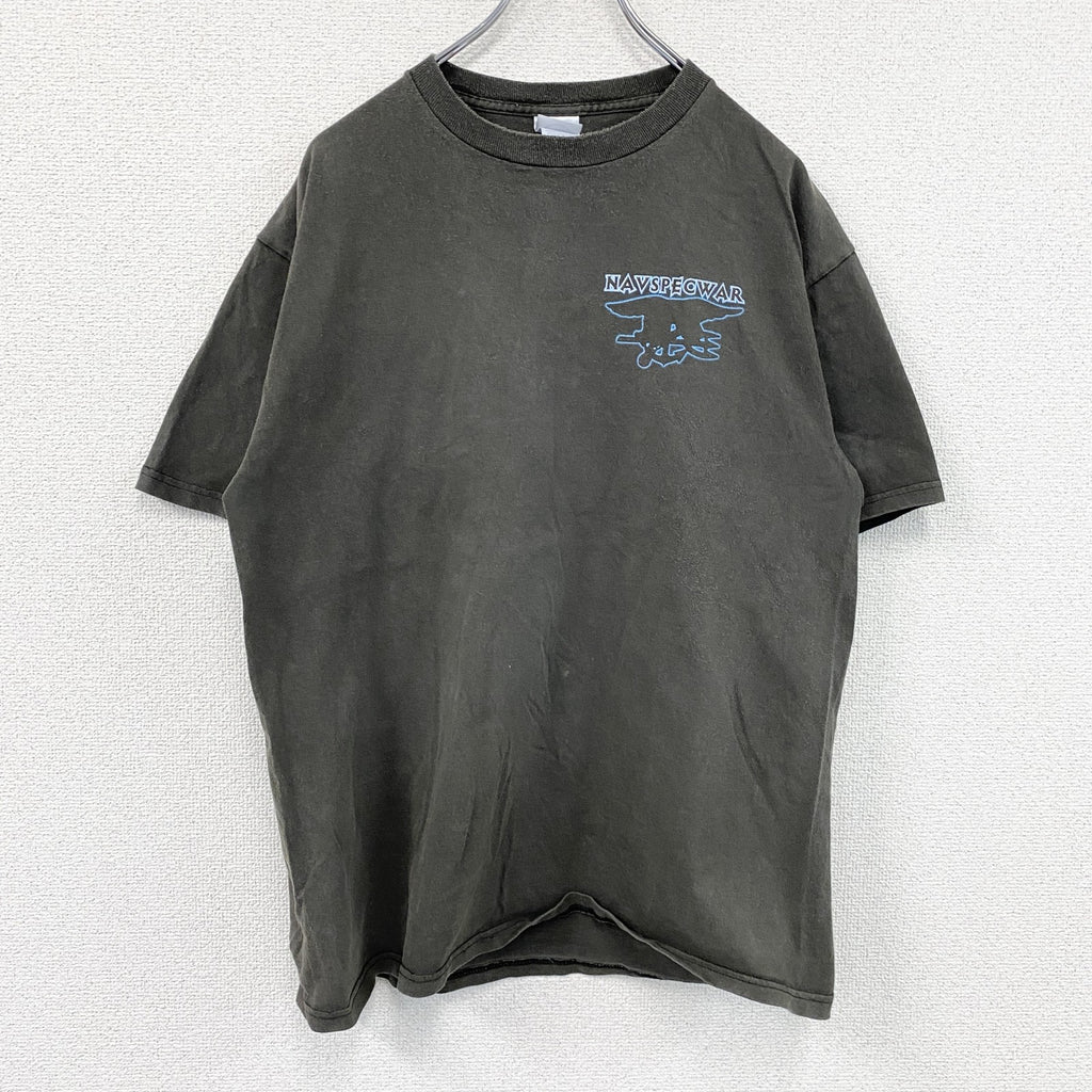 00s～　DELTA　NAVSPECWAR　半袖プリントTシャツ　ヴィンテージ　茶色　ブラウン　Lサイズ　古着