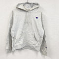 Champion　チャンピオン　リバースウィーブ　スウェットパーカー/フーディー　ヘビーウエイト　刺繍ロゴ　霜降りグレー　Lサイズ トレーナー スウェットトップス フード付き 古着