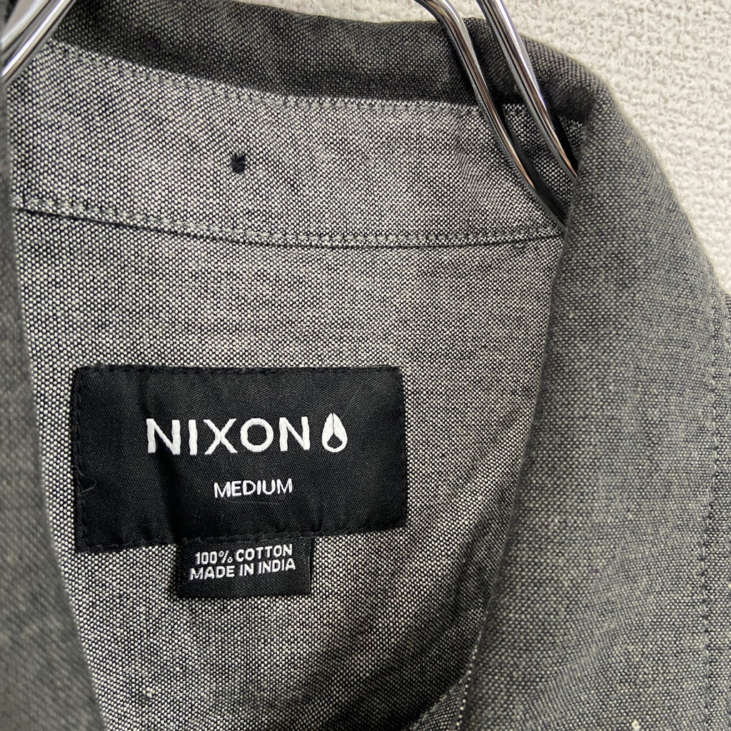 NIXON　ニクソン　長袖シャツ　デッドストック　袖切り替え　灰色　ダークグレー　Mサイズ　古着