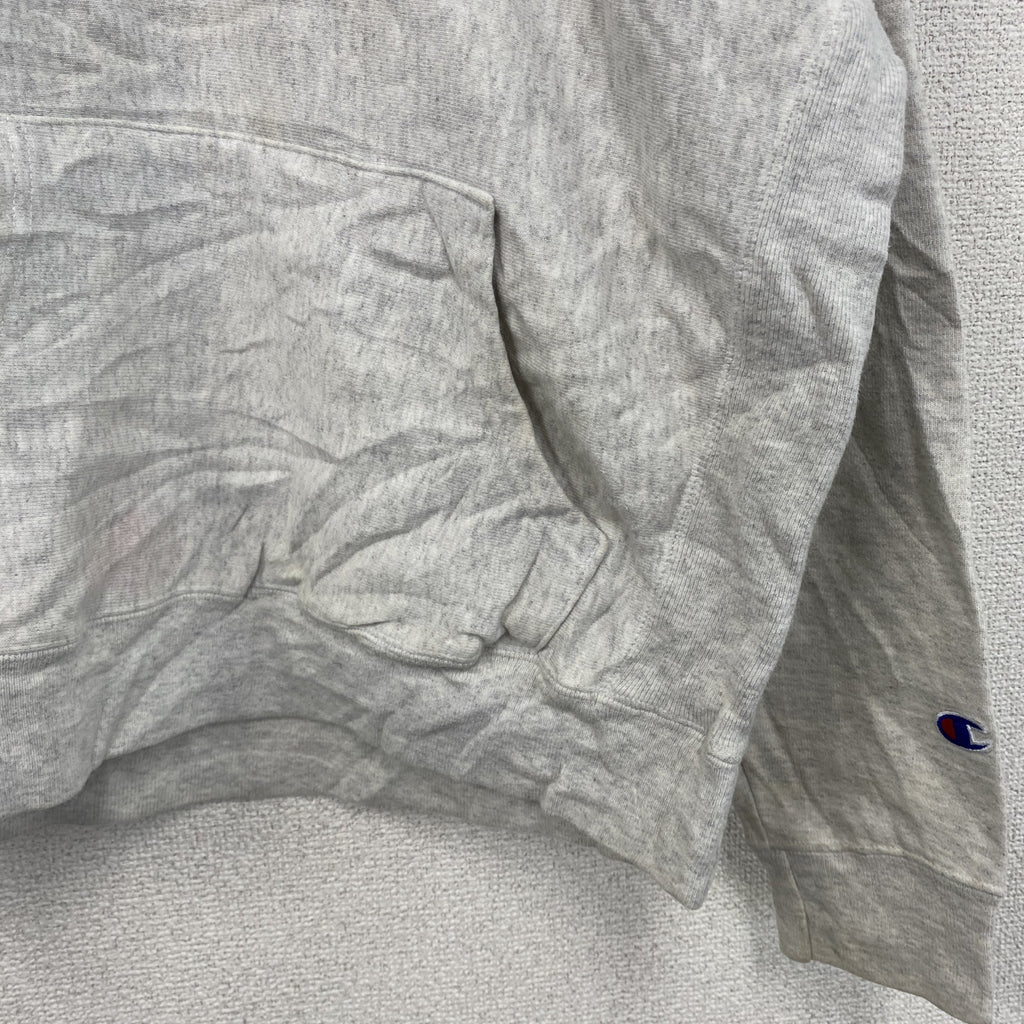 Champion　チャンピオン　リバースウィーブ　スウェットパーカー/フーディー　ヘビーウエイト　刺繍ロゴ　霜降りグレー　Lサイズ トレーナー スウェットトップス フード付き 古着
