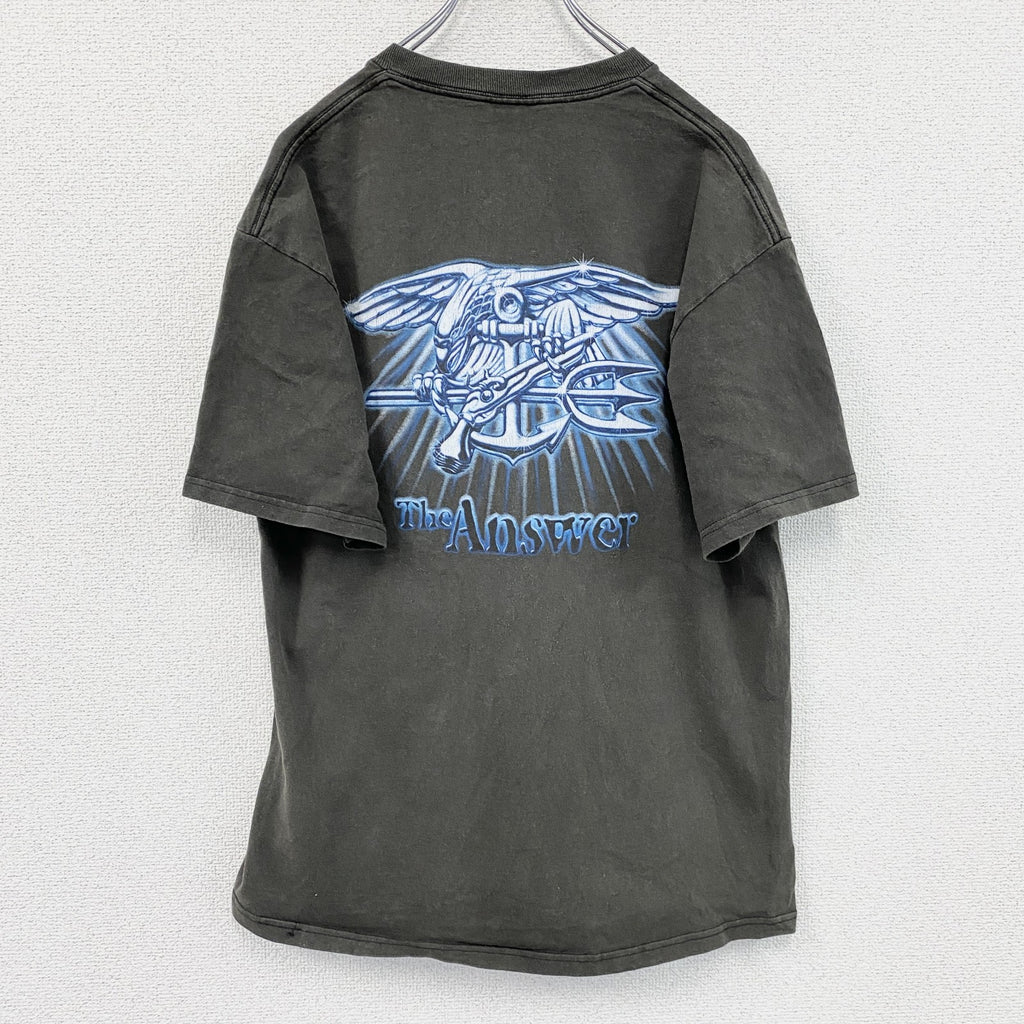 00s～　DELTA　NAVSPECWAR　半袖プリントTシャツ　ヴィンテージ　茶色　ブラウン　Lサイズ　古着