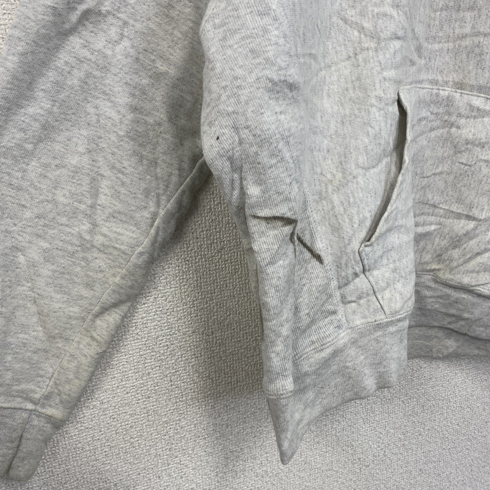 Champion　チャンピオン　リバースウィーブ　スウェットパーカー/フーディー　ヘビーウエイト　刺繍ロゴ　霜降りグレー　Lサイズ トレーナー スウェットトップス フード付き 古着
