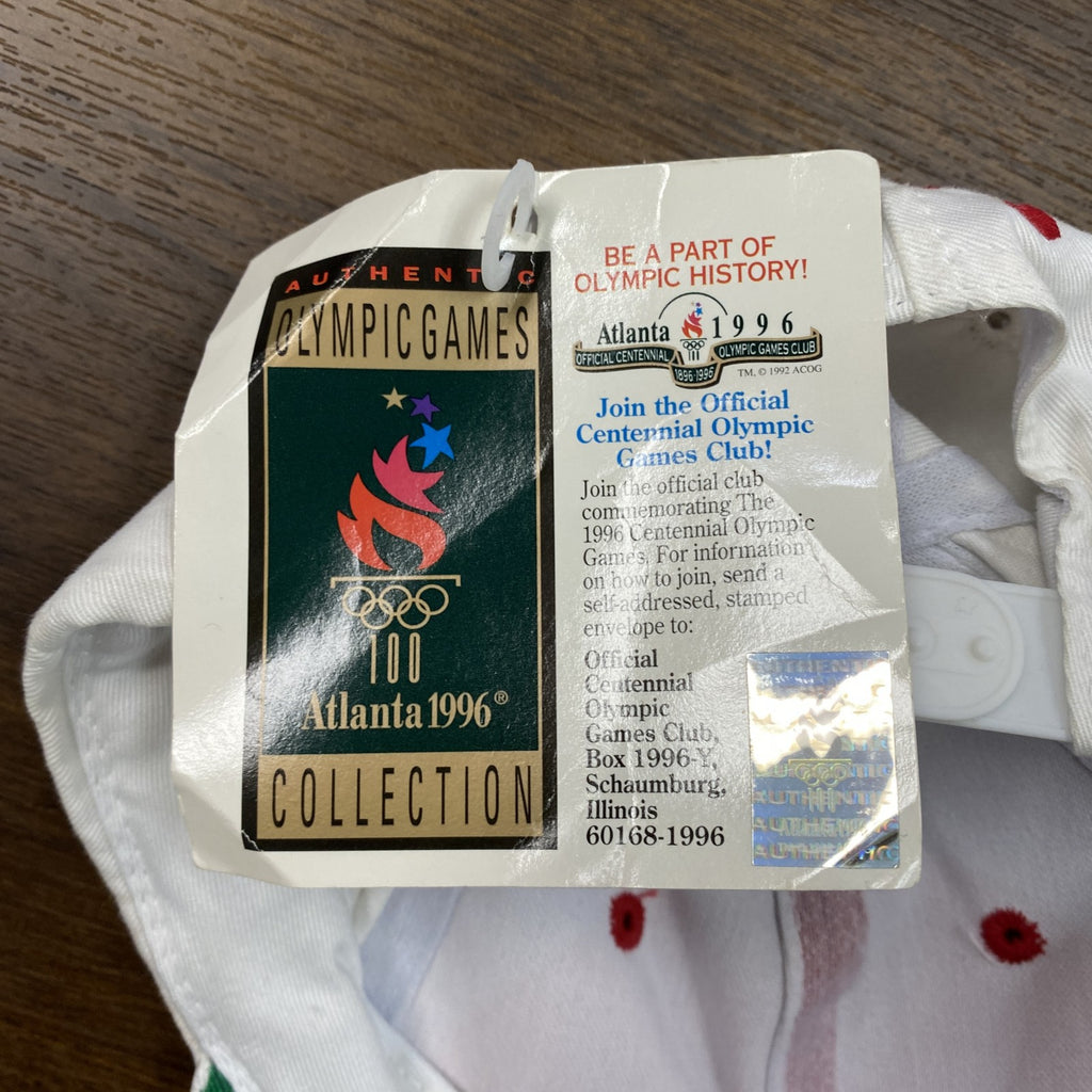 90s　アトランタオリンピック　日本代表　6パネルキャップ　ベースボールキャップ　デッドストック　赤　レッド　白　ホワイト　古着