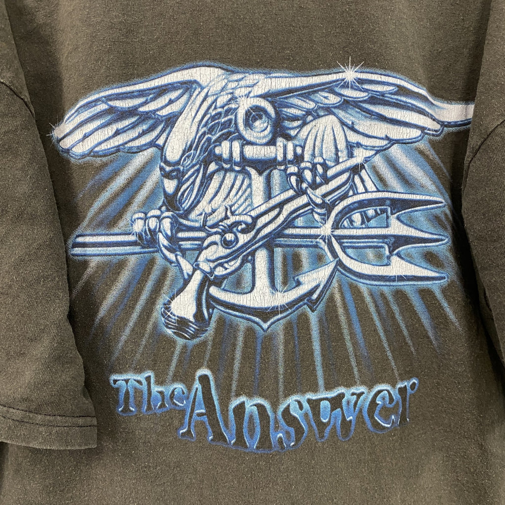 00s～　DELTA　NAVSPECWAR　半袖プリントTシャツ　ヴィンテージ　茶色　ブラウン　Lサイズ　古着