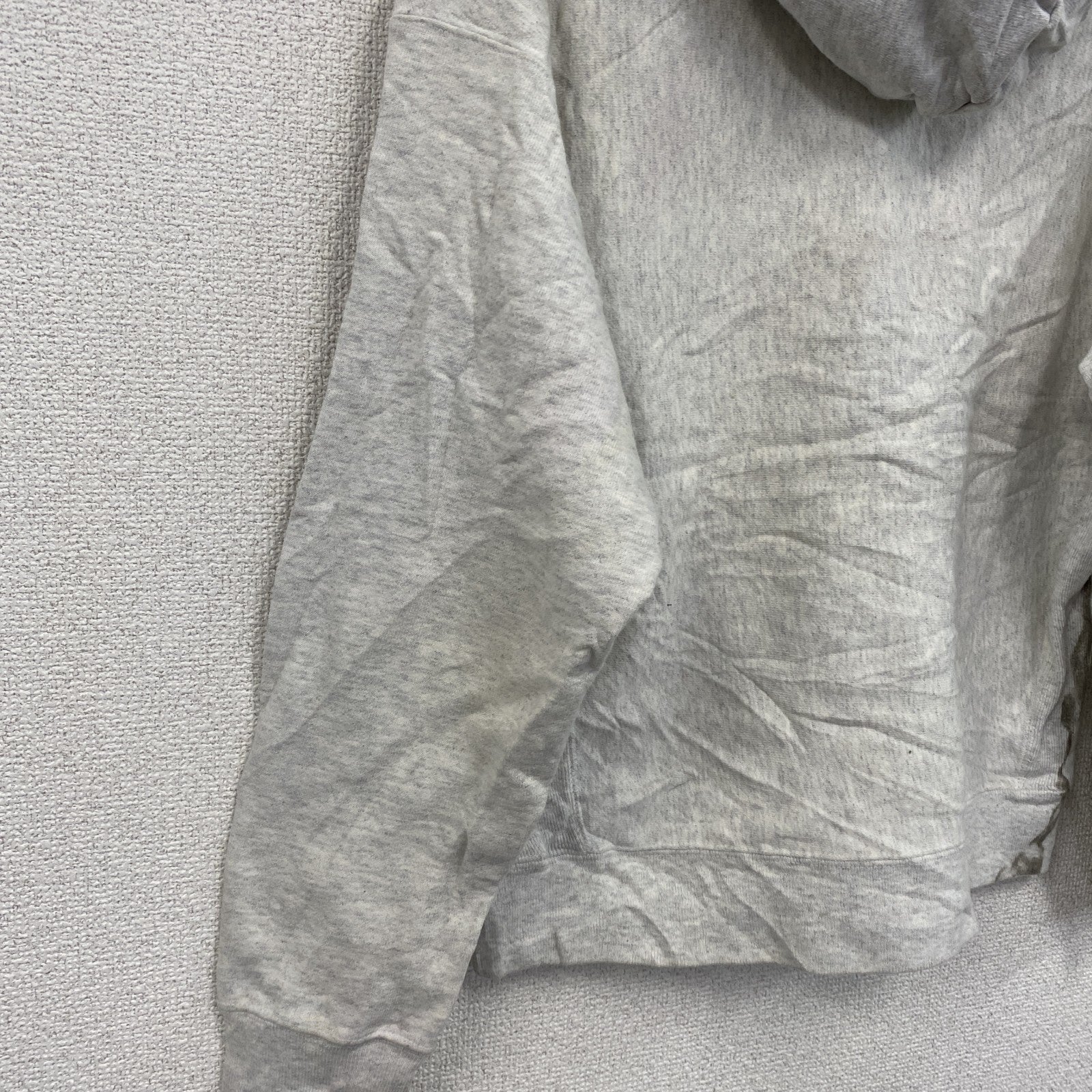 Champion　チャンピオン　リバースウィーブ　スウェットパーカー/フーディー　ヘビーウエイト　刺繍ロゴ　霜降りグレー　Lサイズ トレーナー スウェットトップス フード付き 古着