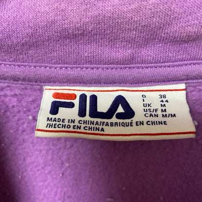 古着 used FILA フィラ 長袖ハーフジップワンポイントロゴスウェット　トレーナー　レトロデザイン　マルチカラー　Mサイズ