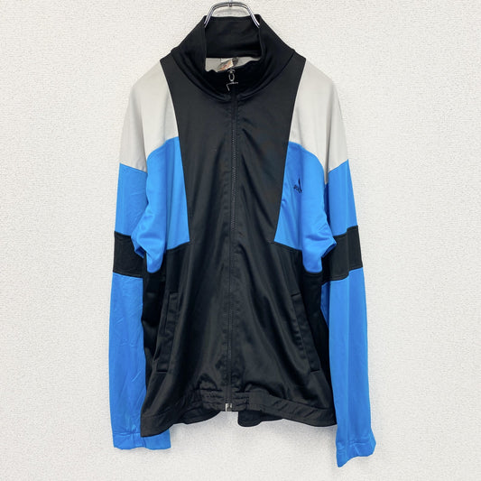 ～80s　PUMA　プーマ　トラックジャケット/ジャージ　ヴィンテージ　刺繍ロゴ　マルチカラー　ブラック　Mサイズ