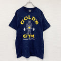 GOLD'S GYM　ゴールドジム　半袖プリントTシャツ　紺　ネイビー　Lサイズ　古着
