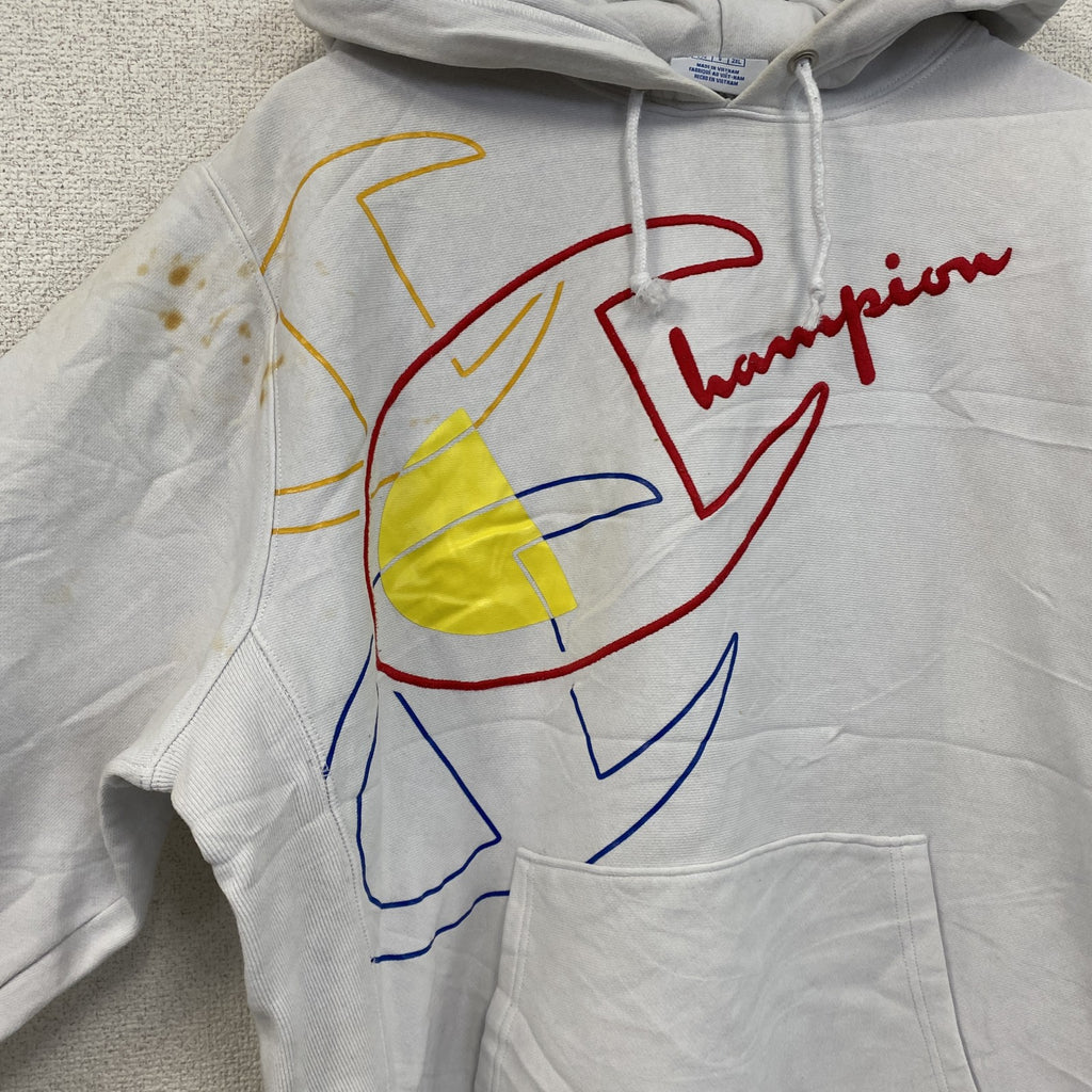 Champion　チャンピオン　リバースウィーブ　スウェットパーカー/フーディー　白　ホワイト　Lサイズ トレーナー スウェットトップス フード付き 古着