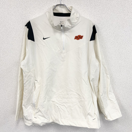 NIKE　ナイキ　プルオーバージャケット　ハーフジップ　OSU　白　ホワイト　2XLサイズ