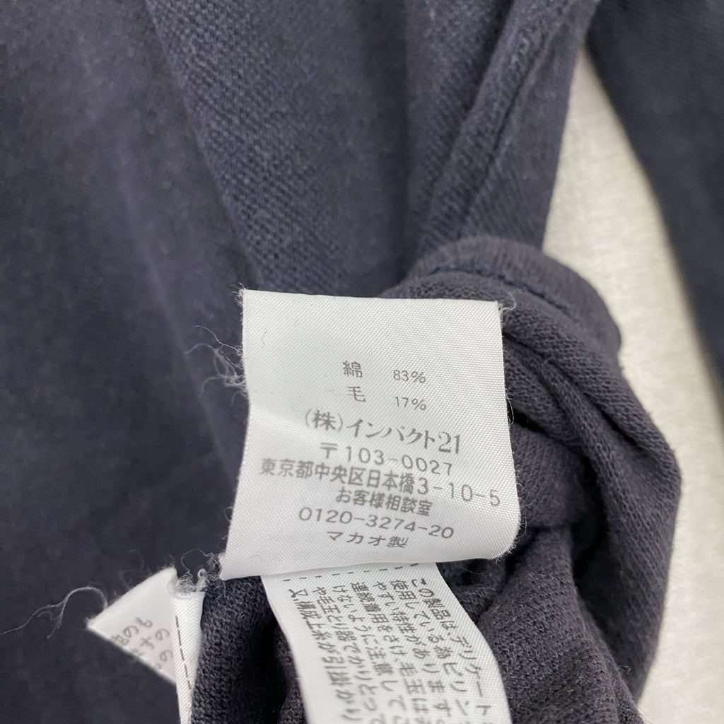 Ralph Lauren　ラルフローレン　長袖ポロシャツ　フェード　黒　ブラック　Mサイズ メンズ コットン ウール 古着