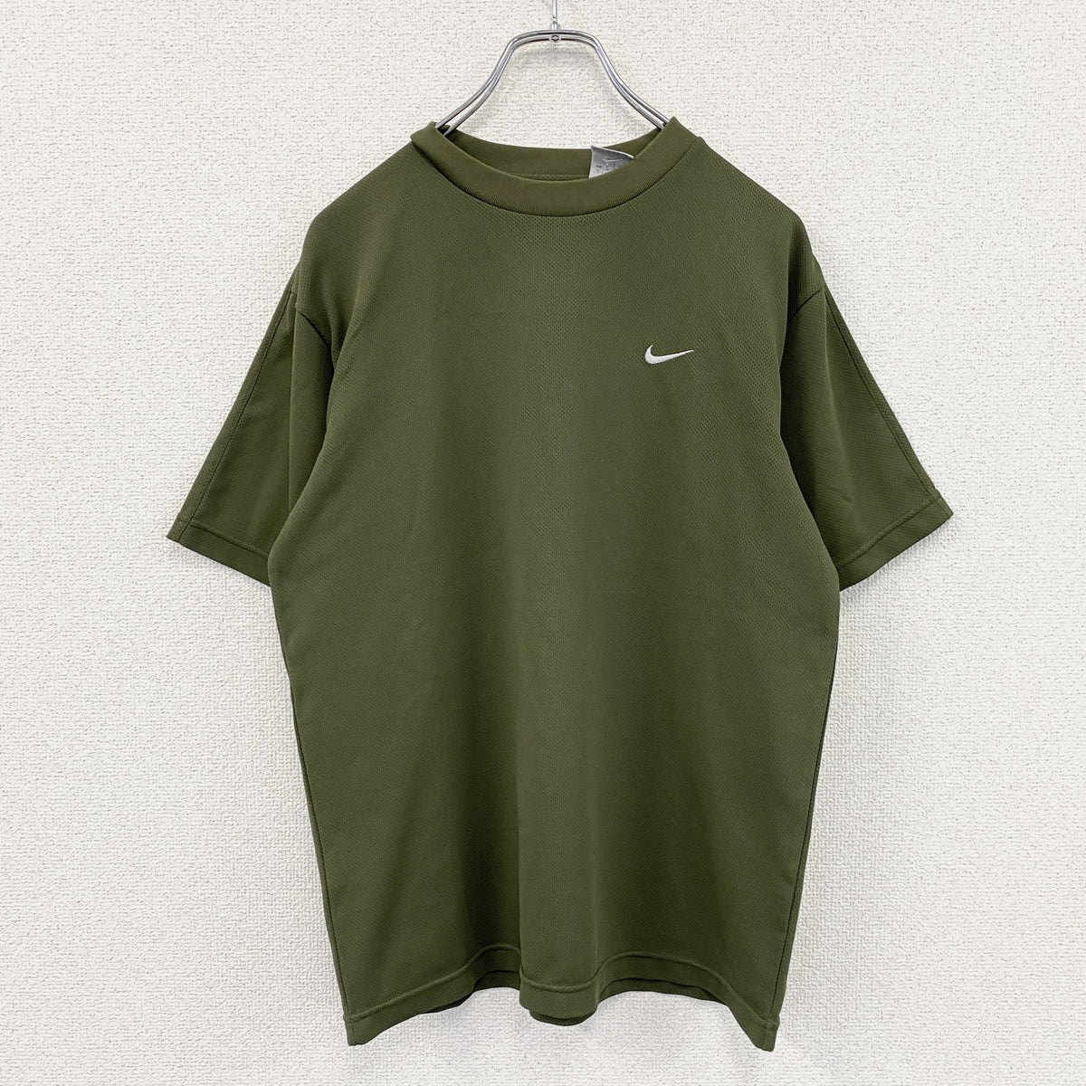 00s　NIKE　ナイキ　DRI-FIT　半袖Tシャツ　スウッシュ　ヴィンテージ　カーキ　Sサイズ　古着