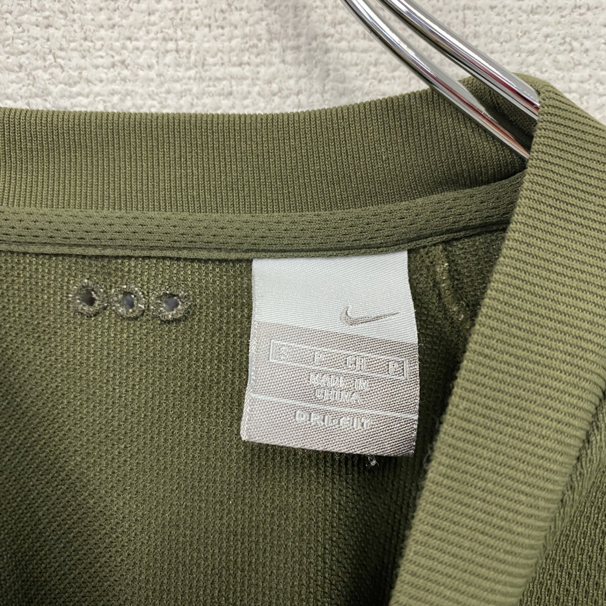 00s　NIKE　ナイキ　DRI-FIT　半袖Tシャツ　スウッシュ　ヴィンテージ　カーキ　Sサイズ　古着