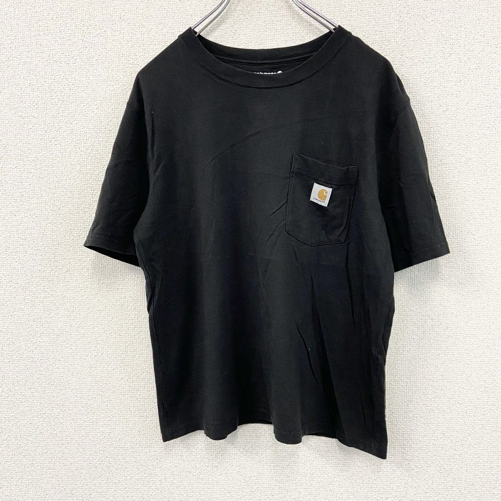 Carhartt　カーハート　LOOSE FIT　半袖Tシャツ　胸タグ　ワンポイント　クルーネック　黒　ブラック　Mサイズ　古着