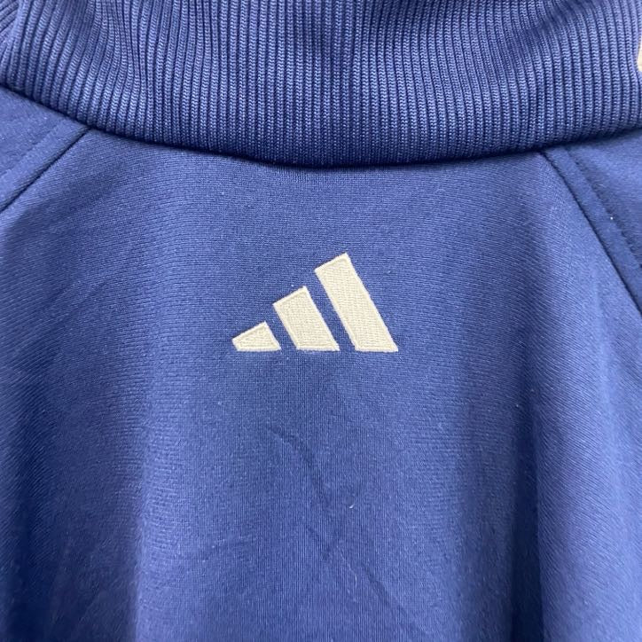 90s　adidas　アディダス　トラックジャケット/ジャージ　ヴィンテージ　刺繍ロゴ　紺　ネイビー　2XLサイズ　古着