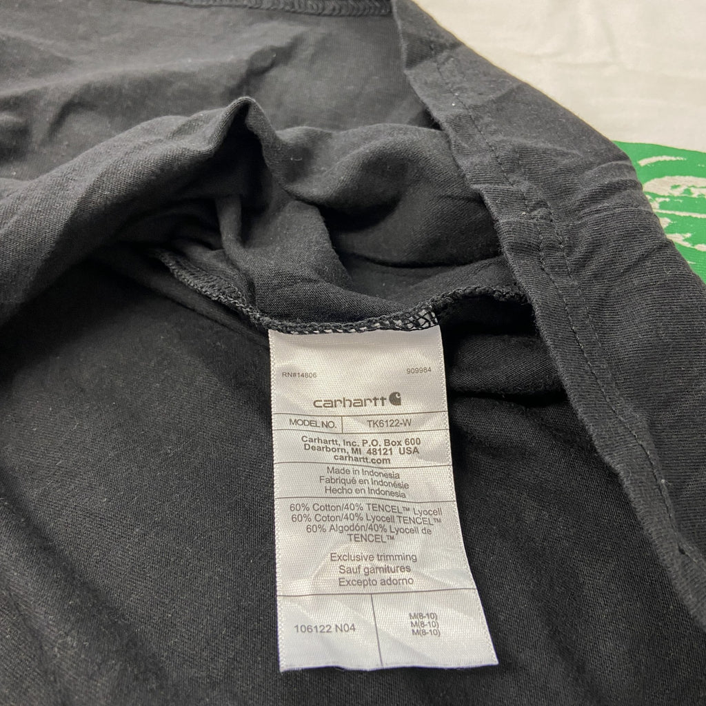 Carhartt　カーハート　LOOSE FIT　半袖Tシャツ　胸タグ　ワンポイント　クルーネック　黒　ブラック　Mサイズ　古着