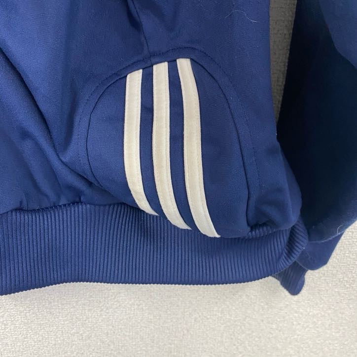 90s　adidas　アディダス　トラックジャケット/ジャージ　ヴィンテージ　刺繍ロゴ　紺　ネイビー　2XLサイズ　古着