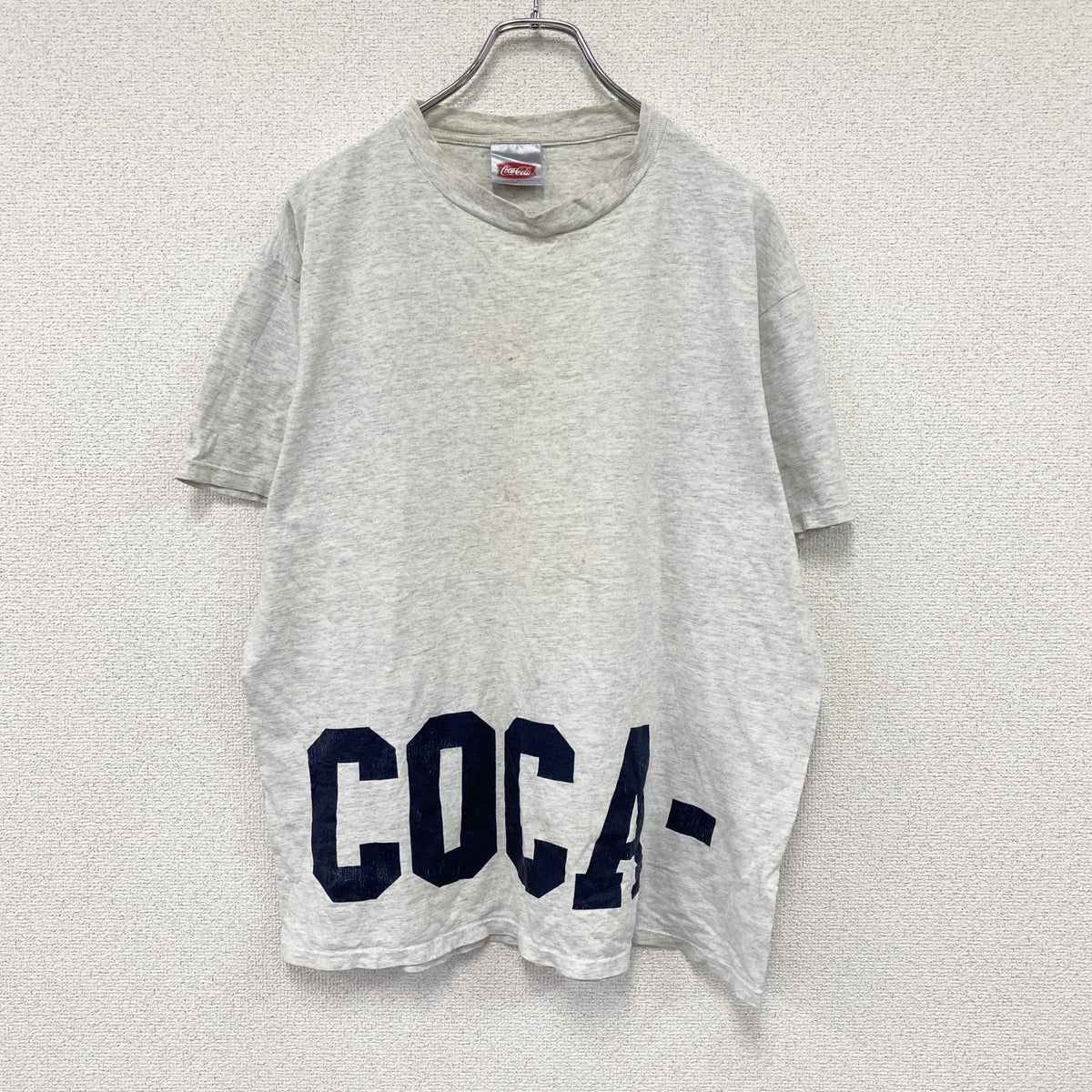 Coca Cola　コカコーラ　半袖プリントTシャツ　霜降りグレー　Lサイズ　古着