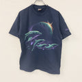 SIGNAL SPORT　シグナルスポーツ　半袖プリントTシャツ　シングルステッチ　紺　ネイビー　Lサイズ カットソー メンズ コットン 古着