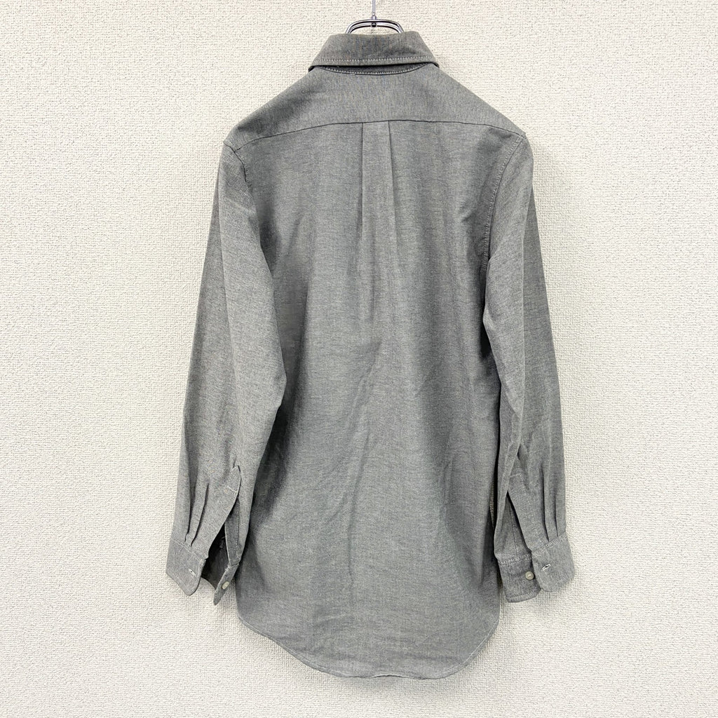 RED KAP　レッド キャップ　長袖ボタンダウンシャツ　無地　胸ポケット　灰色　グレー　145-3サイズ　古着