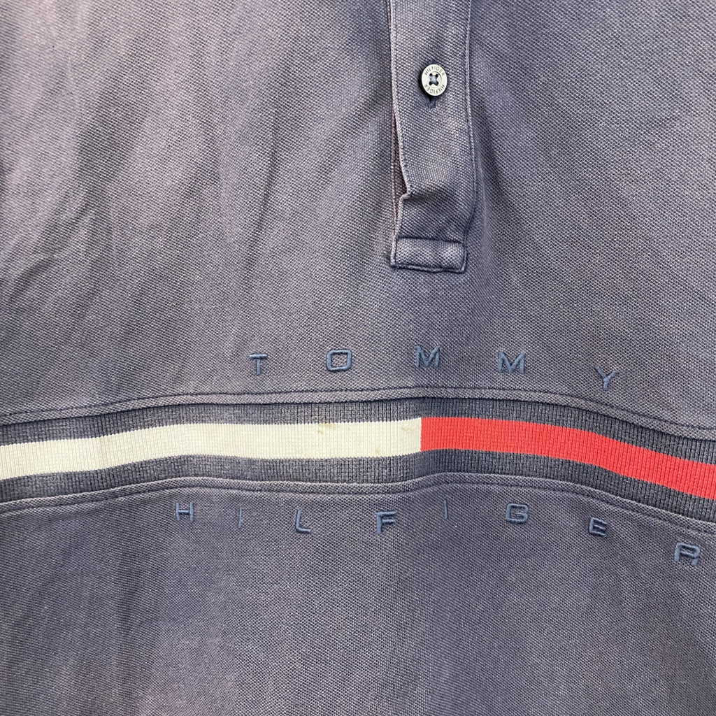 TOMMY HILFIGER　トミーヒルフィガー　半袖ポロシャツ　フェード　紺　ネイビー　XLサイズ　古着