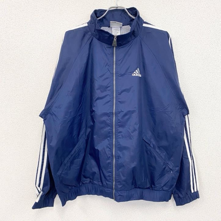 90s　adidas　アディダス　フルジップジャケット　ヴィンテージ　紺　ネイビー　XLサイズ　古着