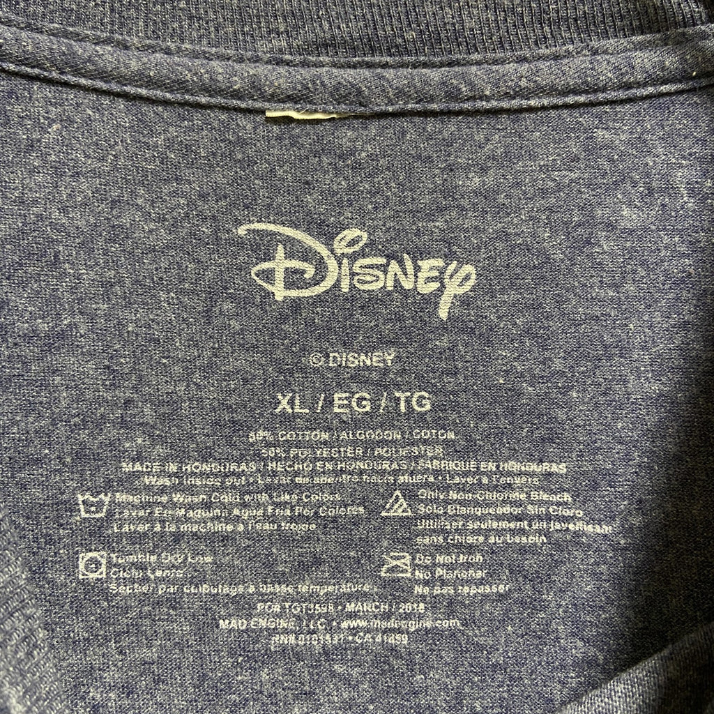 Disney　ディズニー　Mickey mouse　ミッキーマウス　ドナルド　半袖プリントTシャツ　ネイビー　紺　古着