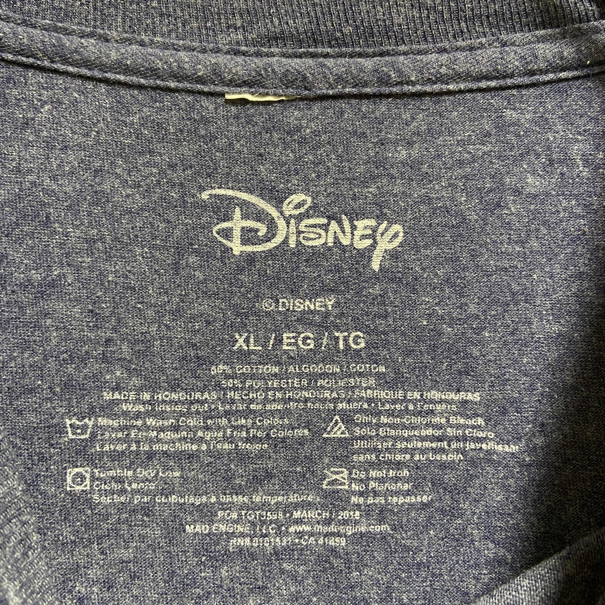 Disney　ディズニー　Mickey mouse　ミッキーマウス　ドナルド　半袖プリントTシャツ　ネイビー　紺　古着