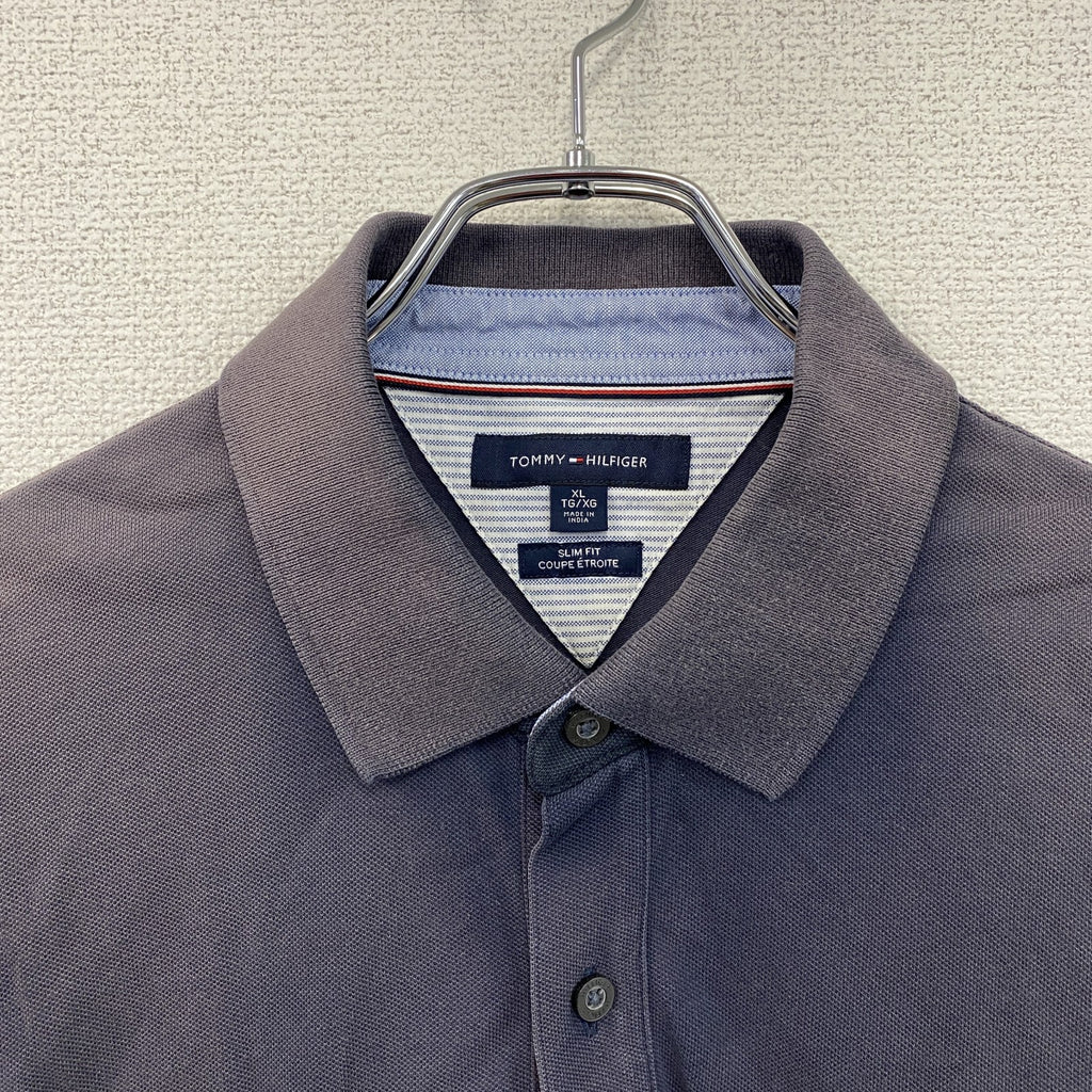 TOMMY HILFIGER　トミーヒルフィガー　半袖ポロシャツ　フェード　紺　ネイビー　XLサイズ　古着