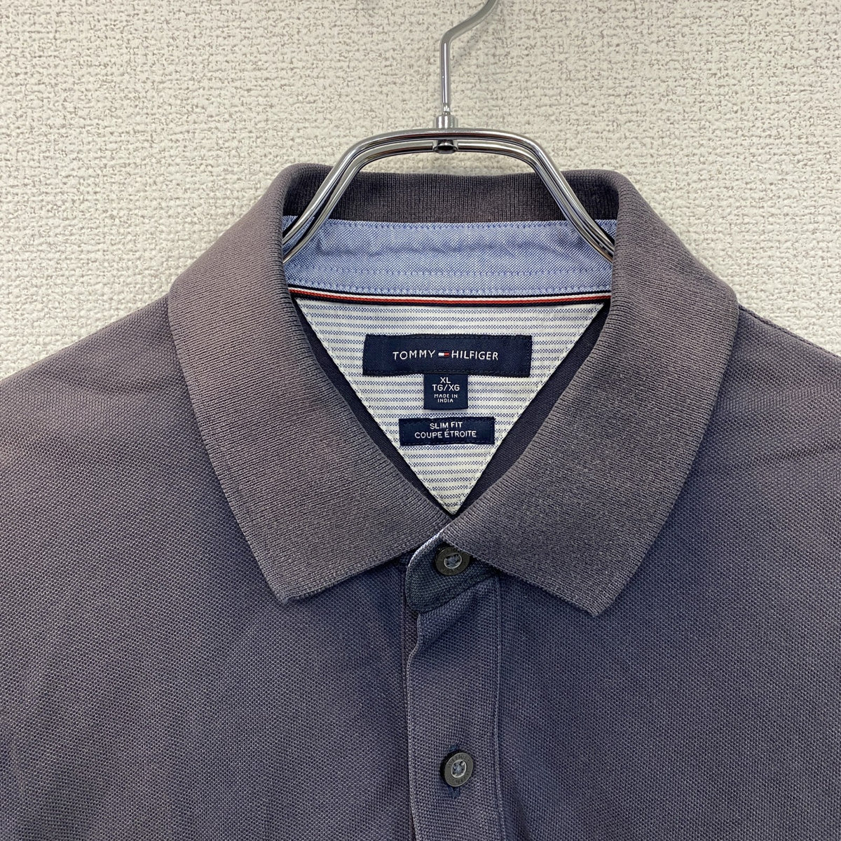 TOMMY HILFIGER　トミーヒルフィガー　半袖ポロシャツ　フェード　紺　ネイビー　XLサイズ　古着