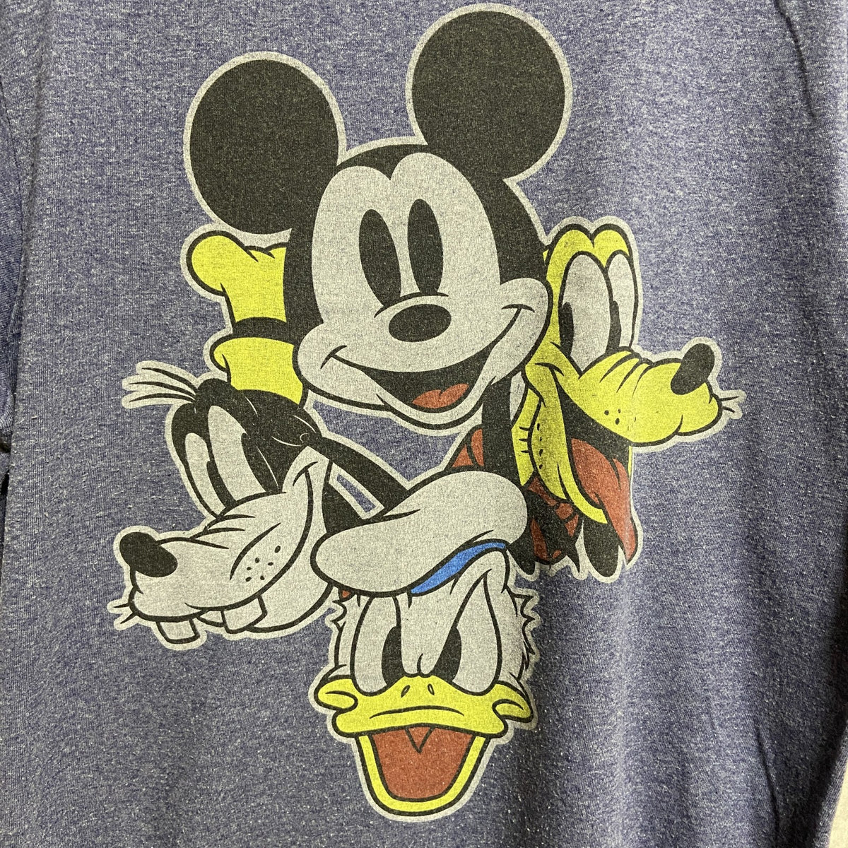 Disney　ディズニー　Mickey mouse　ミッキーマウス　ドナルド　半袖プリントTシャツ　ネイビー　紺　古着
