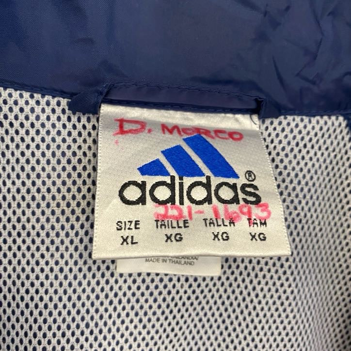 90s　adidas　アディダス　フルジップジャケット　ヴィンテージ　紺　ネイビー　XLサイズ　古着