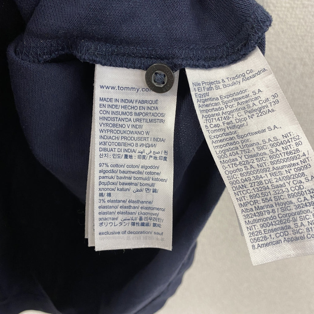 TOMMY HILFIGER　トミーヒルフィガー　半袖ポロシャツ　フェード　紺　ネイビー　XLサイズ　古着