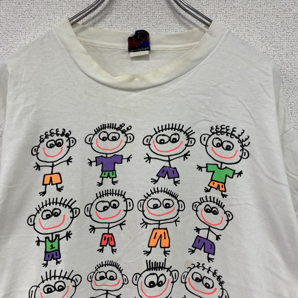 Danny First　ダニーファースト　半袖プリントTシャツ　ヴィンテージ　シングルステッチ　白　ホワイト　Lサイズ　古着