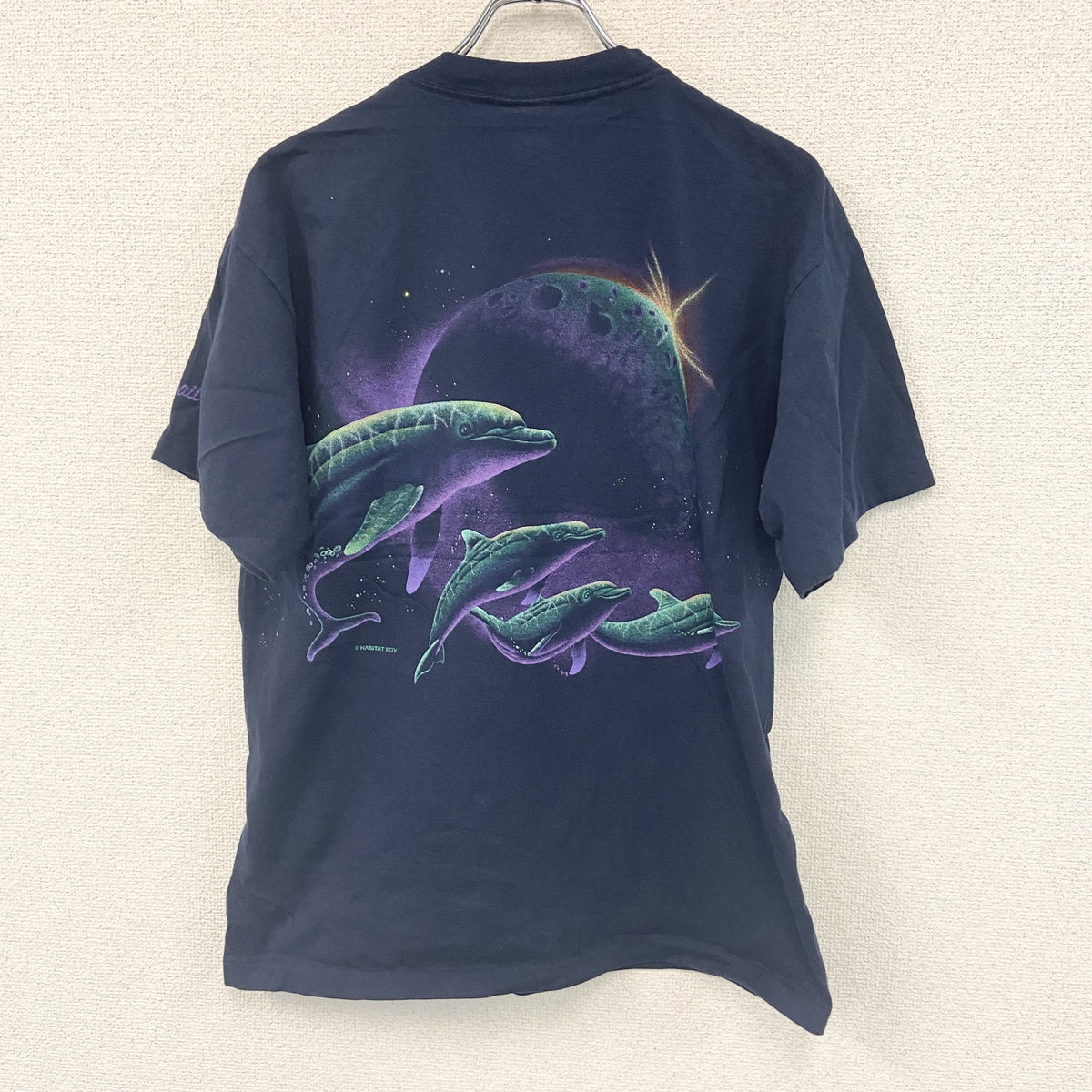 SIGNAL SPORT　シグナルスポーツ　半袖プリントTシャツ　シングルステッチ　紺　ネイビー　Lサイズ カットソー メンズ コットン 古着