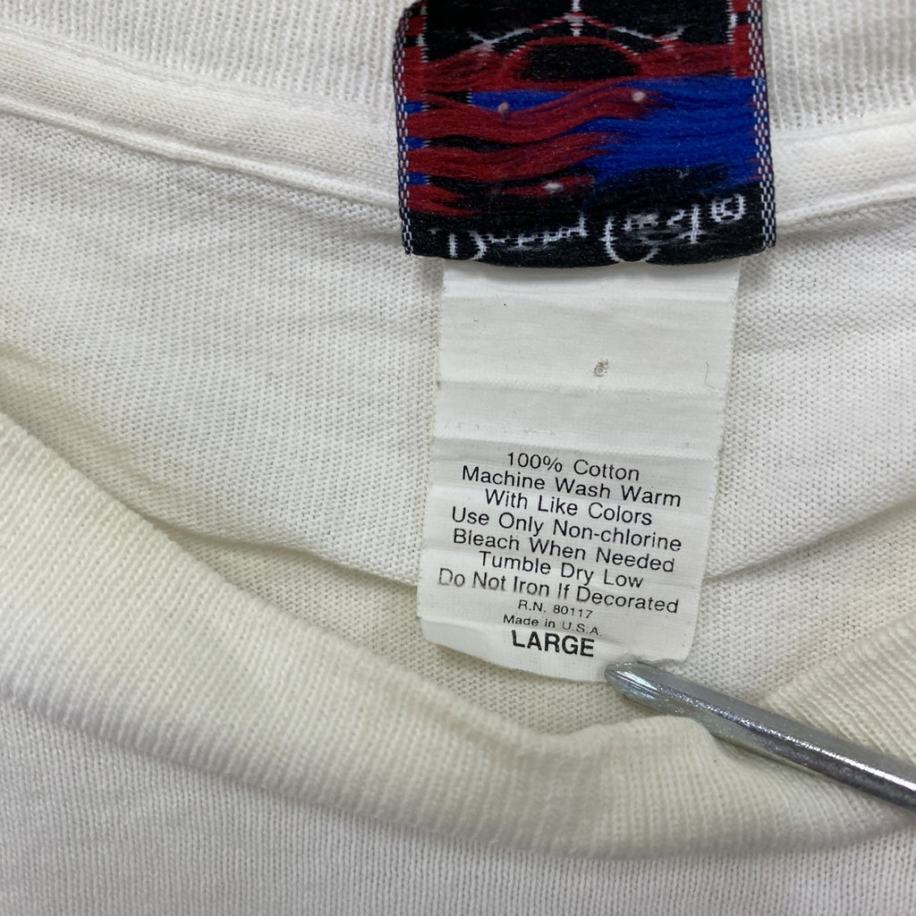 Danny First　ダニーファースト　半袖プリントTシャツ　ヴィンテージ　シングルステッチ　白　ホワイト　Lサイズ　古着