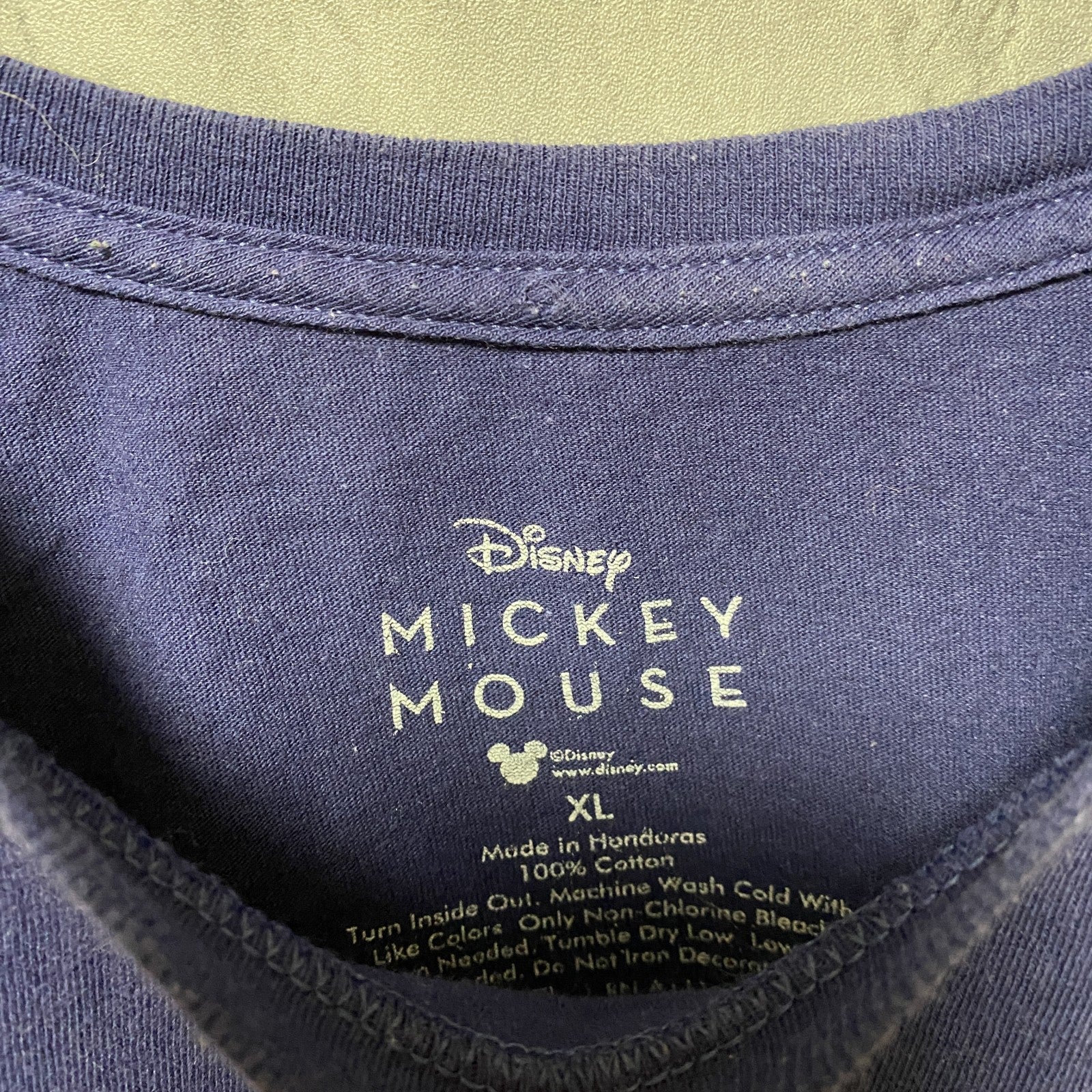 Disney　ディズニー　ミッキー　Mickey Mouse　半袖プリントTシャツ　ネイビー　紺　キャラクター　古着