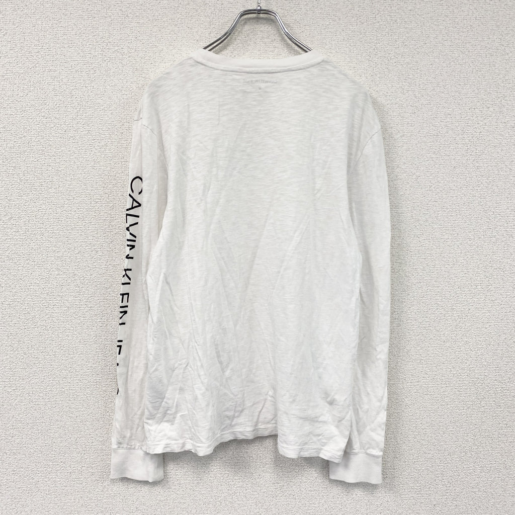Calvin Klein Jeans　カルバンクラインジーンズ　長袖Tシャツ/ロンT　白　ホワイト　Mサイズ　古着