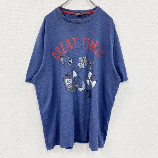 TOM and JERRY　トムとジェリー　半袖プリントTシャツ　紺　ネイビー　2XLサイズ