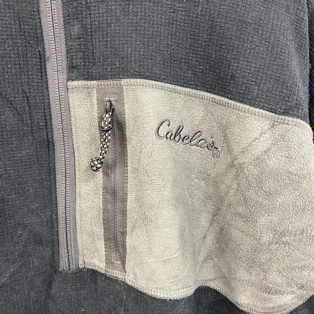 Cabela's　カベラス　フリースプルオーバー　フリースジャケット　ハーフジップ　黒　ブラック　XXXLサイズ　古着